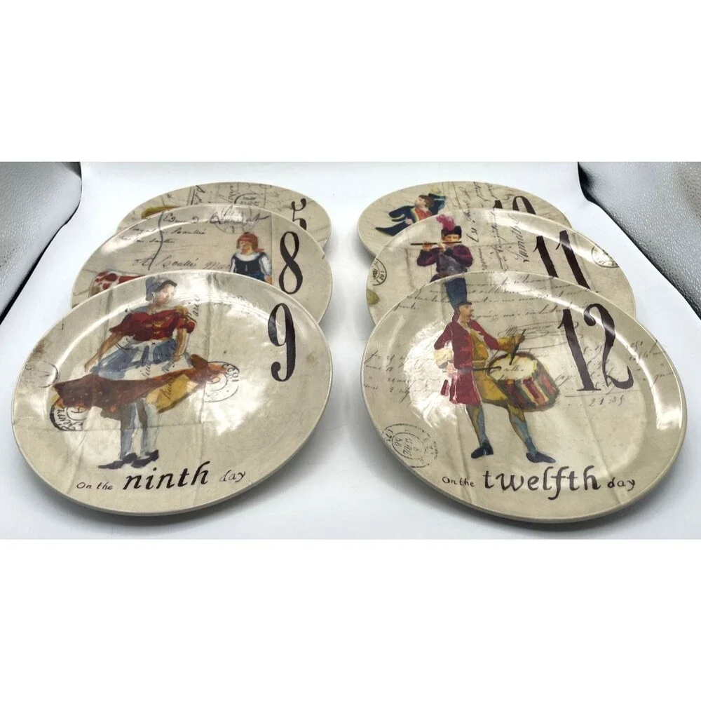 Williams Sonoma 12 Days Of Christmas Plate Salad Dessert 8.75